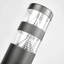 Lindby LED-vejlampe Lanea, 60 cm, sort, stål, IP44