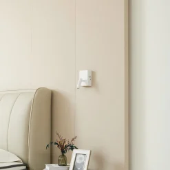 Lindby LED-væglampe Agit, hvid, metal, touchdæmper