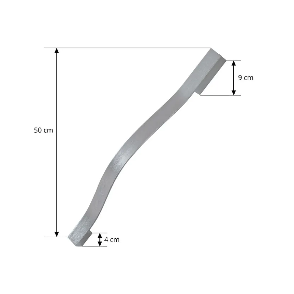 Lindby LED-væglampe Alvon, sølv, højde 50 cm, metal