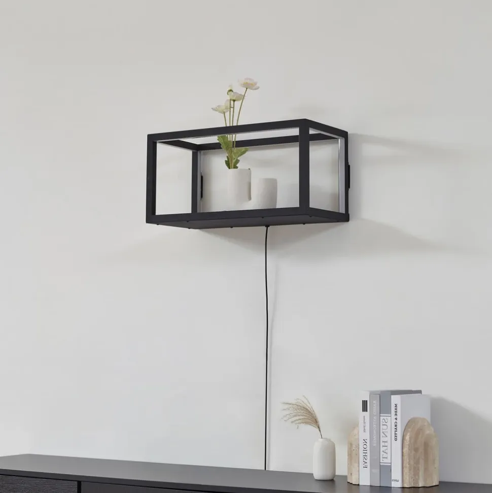 Lindby LED-væglampe Birta, stik, hylde, 51 cm, USB