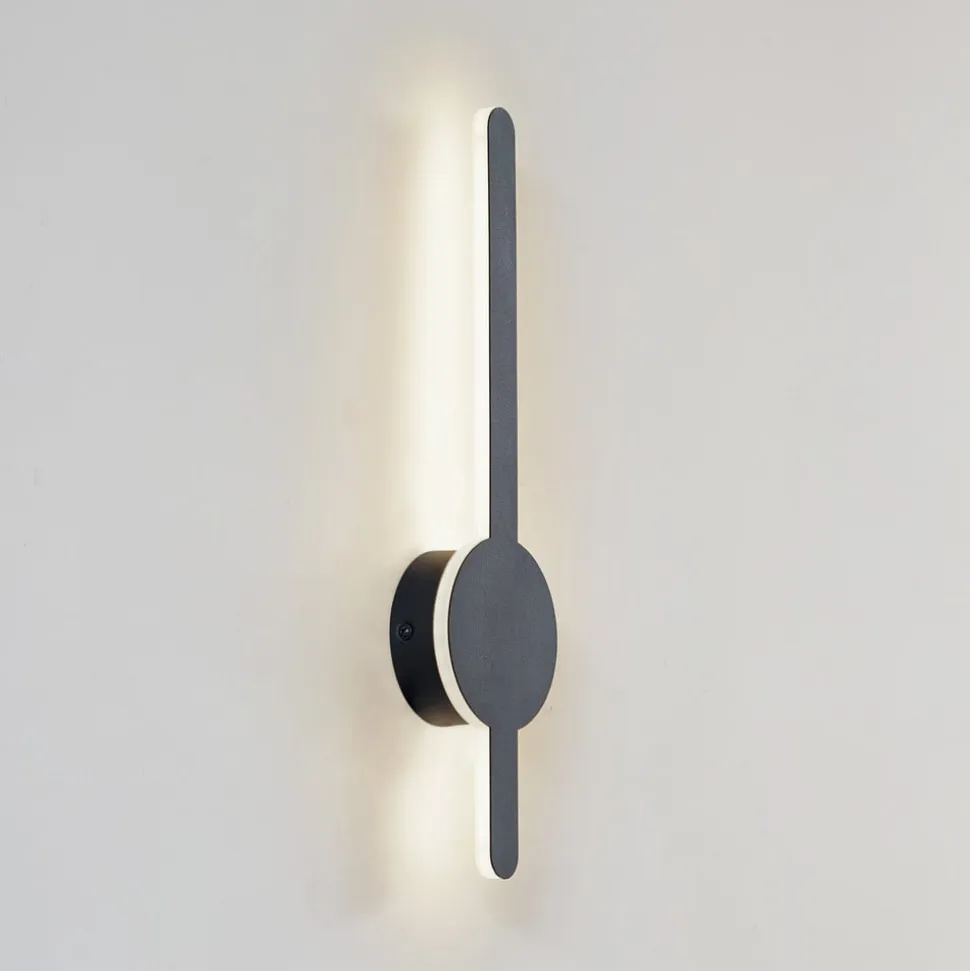 Lindby LED-væglampe Borian, sort, aluminium, 40 cm