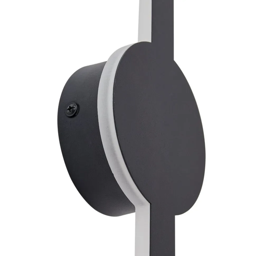 Lindby LED-væglampe Borian, sort, aluminium, 40 cm