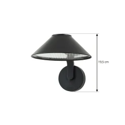 Lindby LED-væglampe Capelo, sort, metal, Ø20cm