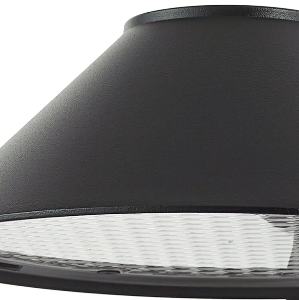 Lindby LED-væglampe Capelo, sort, metal, Ø20cm