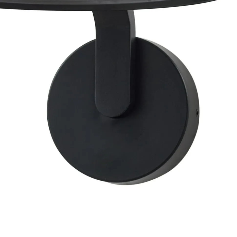 Lindby LED-væglampe Capelo, sort, metal, Ø20cm