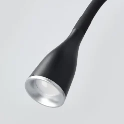 Lindby LED-væglampe Enna, 34 cm, sort, afbryder, USB