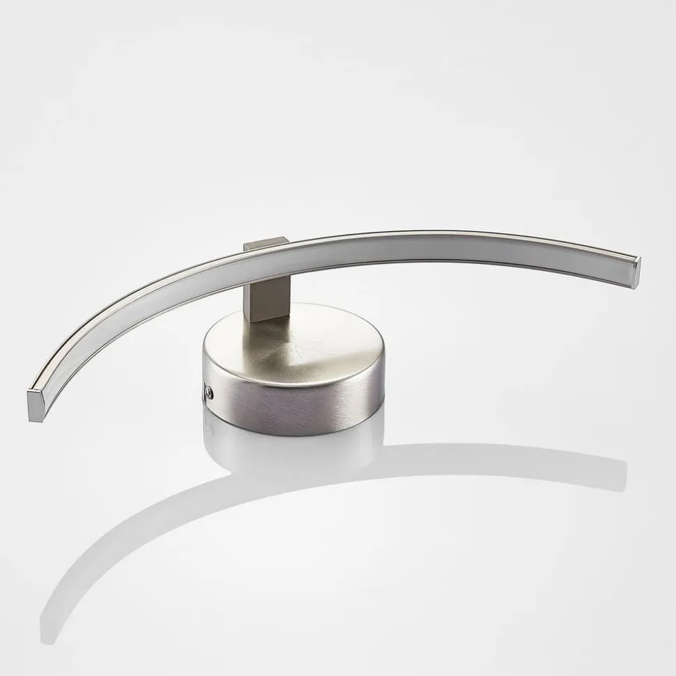 Lindby LED-væglampe Iven, bredde 34 cm, nikkel, 3.000 K