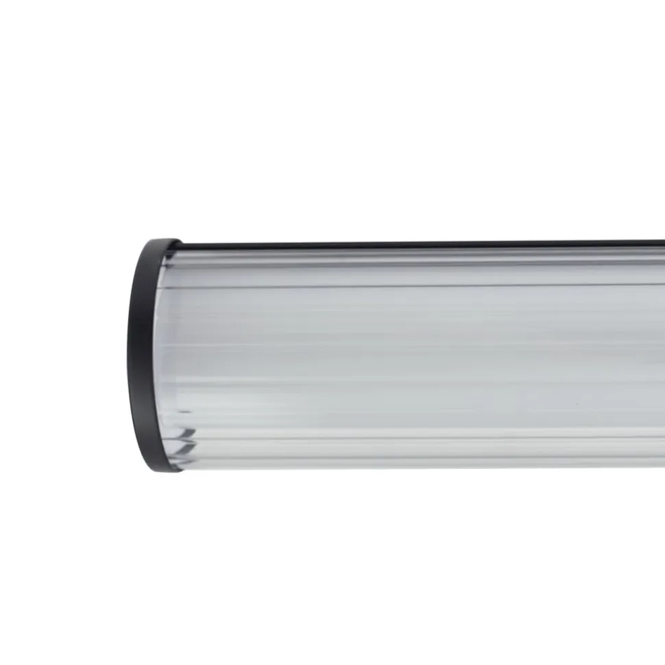 Lindby LED-væglampe Kirka, sort, metal, IP44, 90 cm, CCT