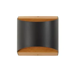 Lindby LED-væglampe Lenore, sort, metal, 13 cm, IP44