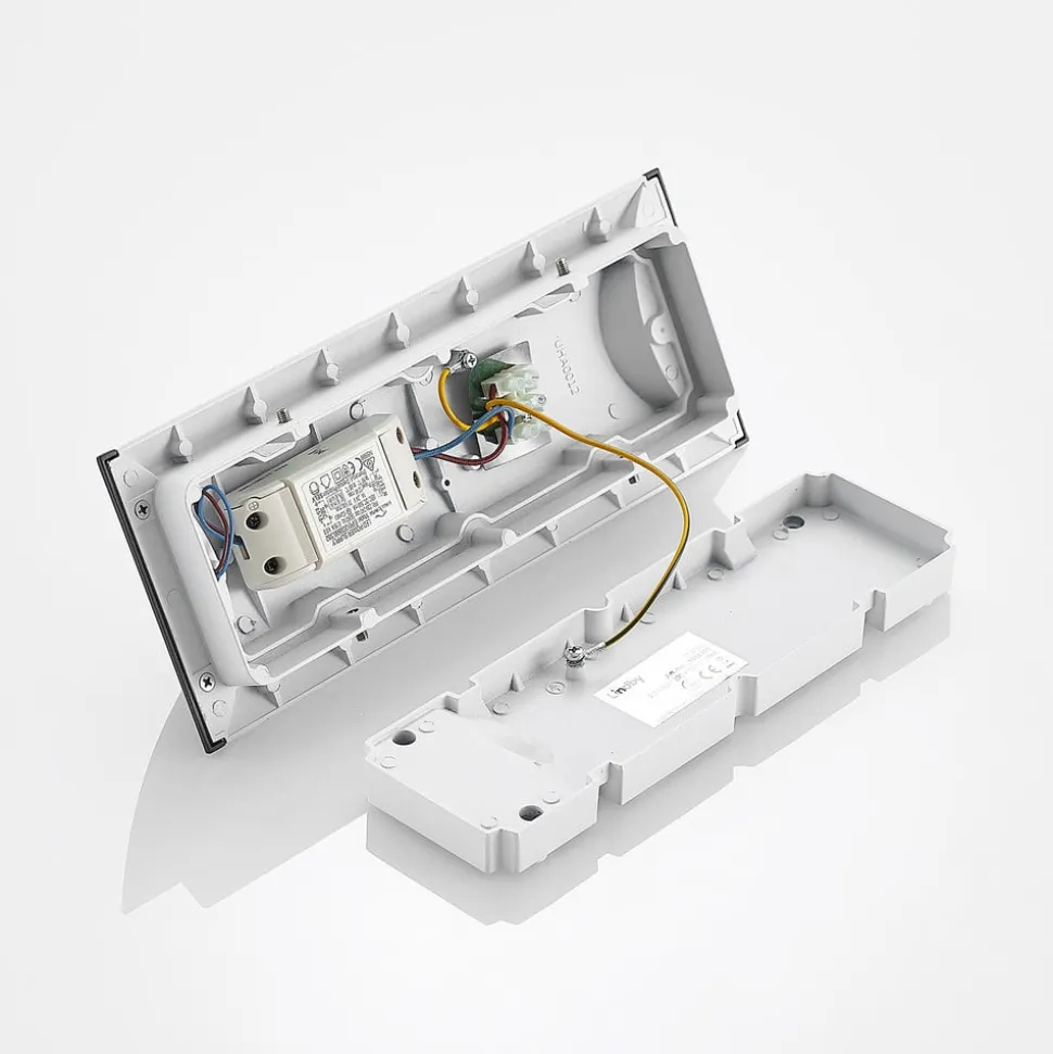 Lindby LED-væglampe Mathea, 30 cm, antracit, aluminium, IP65