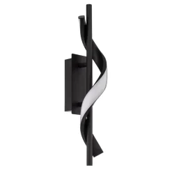 Lindby LED-væglampe Munja, sort, metal