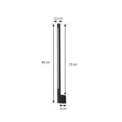 Lindby LED-væglampe Neano, 80 cm, sort, metal, IP54