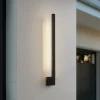 Lindby LED-væglampe Neano, 60 cm, sort, metal, IP54