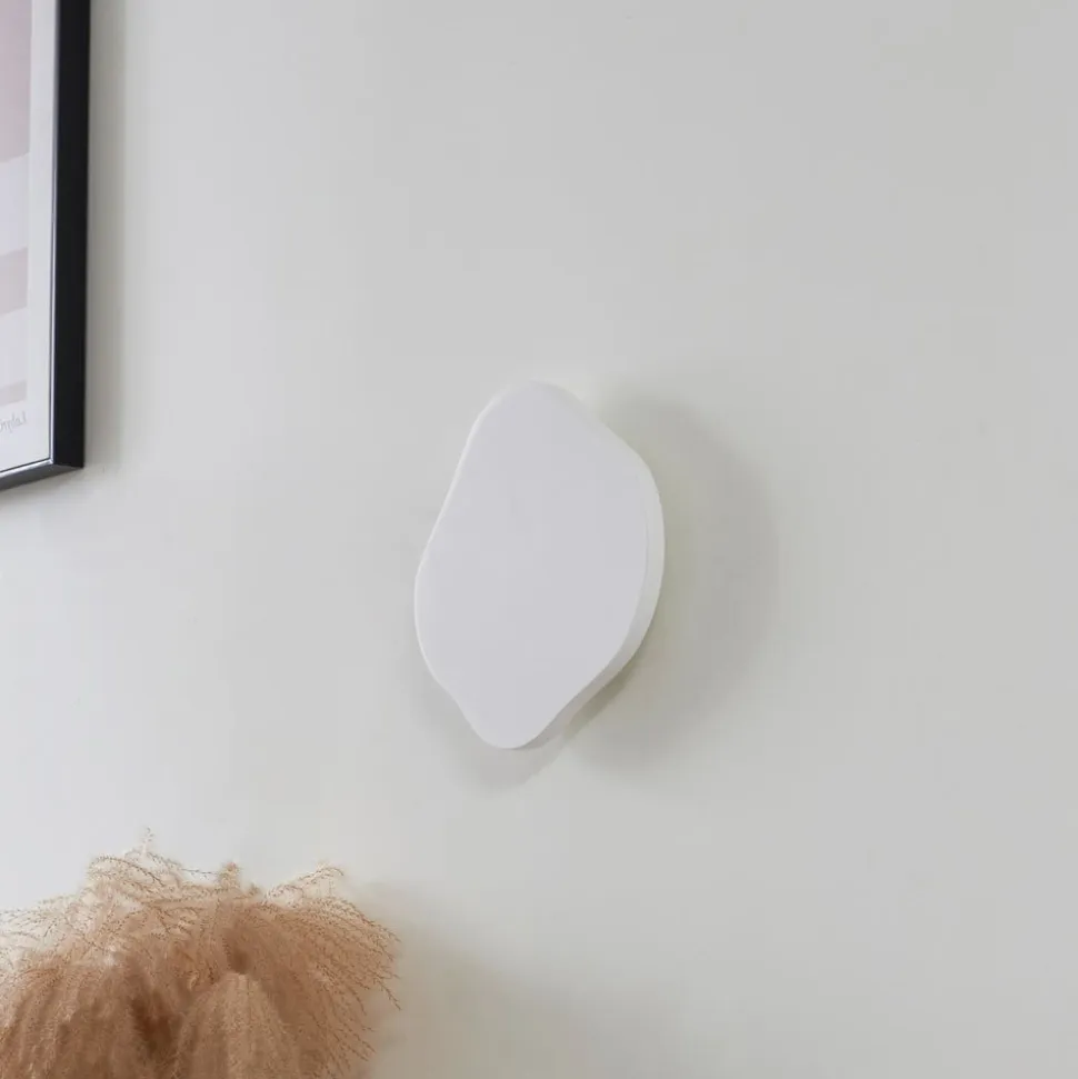 Lindby LED-væglampe Nielson, hvid, gips, 30 x 30 cm
