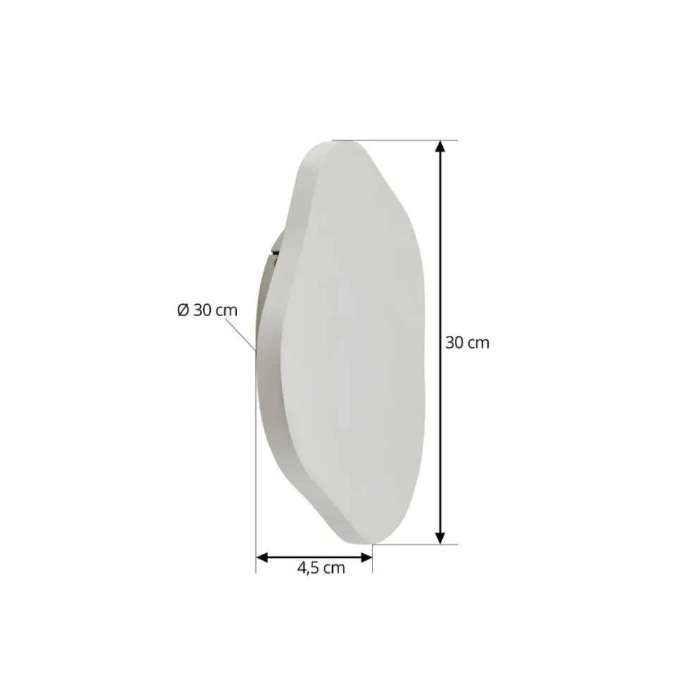 Lindby LED-væglampe Nielson, hvid, gips, 30 x 30 cm