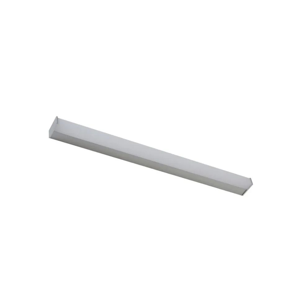 Lindby LED-væglampe Philippa, kantet, 89 cm, aluminiumsfarvet, IP44
