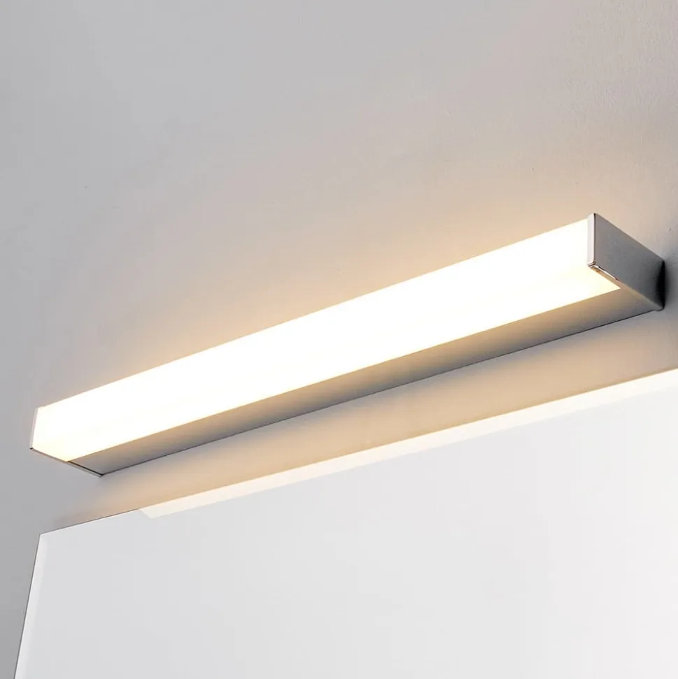Lindby LED-væglampe Philippa, kantet, 59 cm, krom, IP44