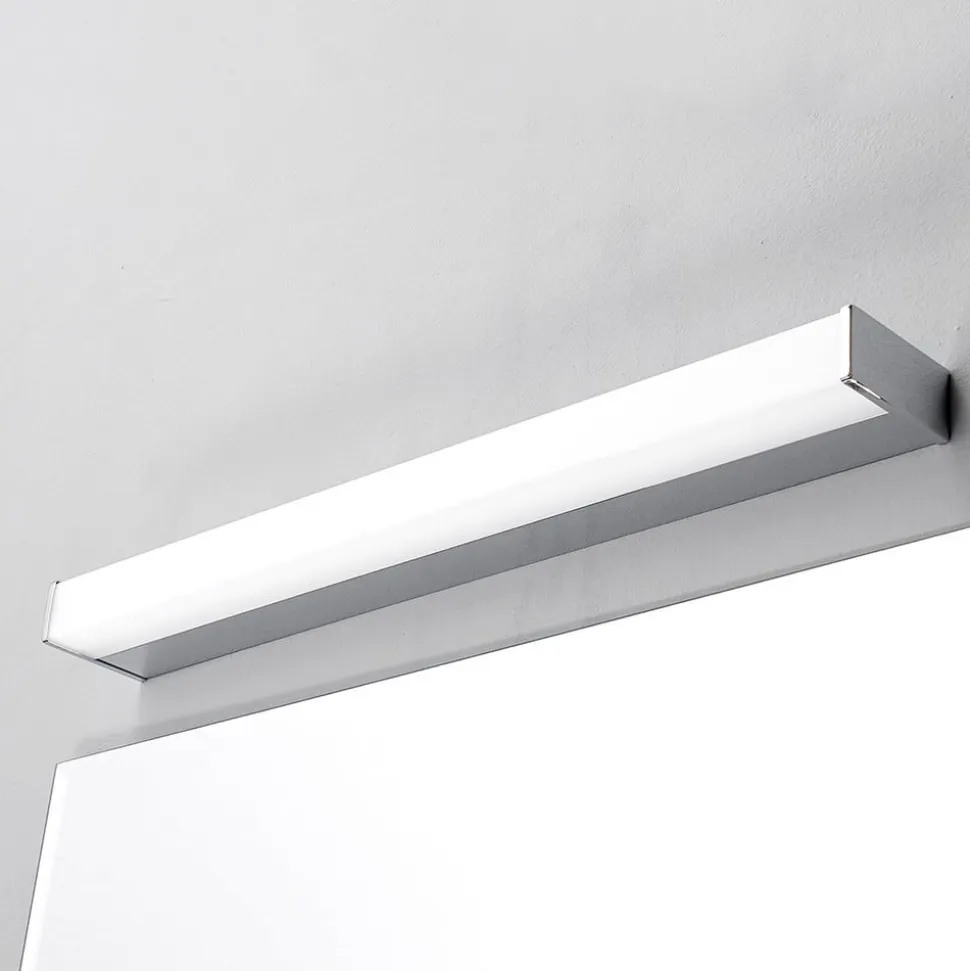 Lindby LED-væglampe Philippa, kantet, 59 cm, krom, IP44