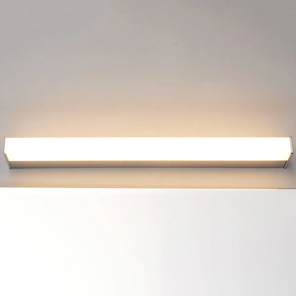 Lindby LED-væglampe Philippa, kantet, 59 cm, krom, IP44