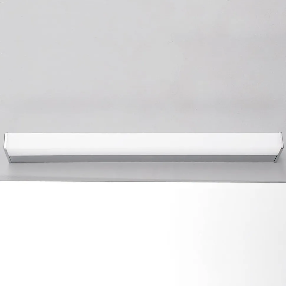 Lindby LED-væglampe Philippa, kantet, 59 cm, krom, IP44