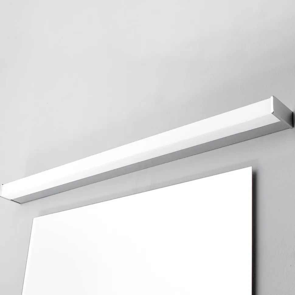 Lindby LED-væglampe Philippa, kantet, 89 cm, krom, IP44
