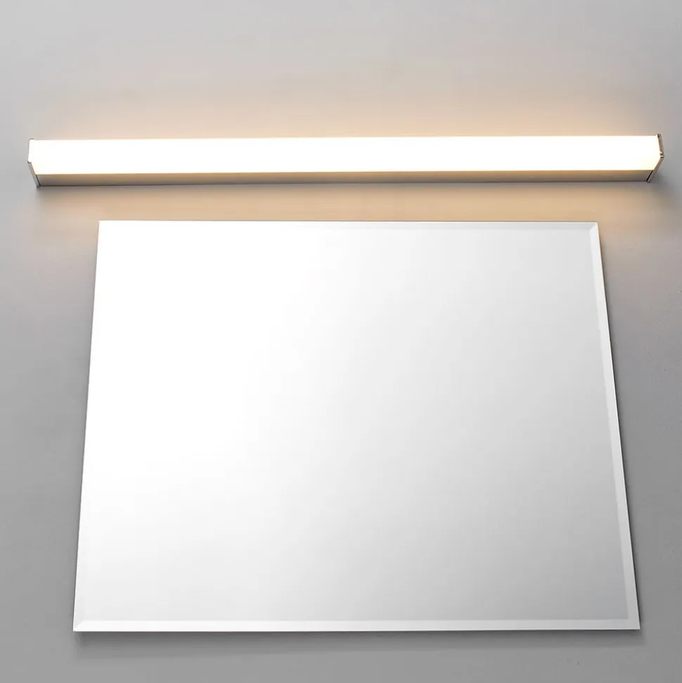 Lindby LED-væglampe Philippa, kantet, 89 cm, krom, IP44