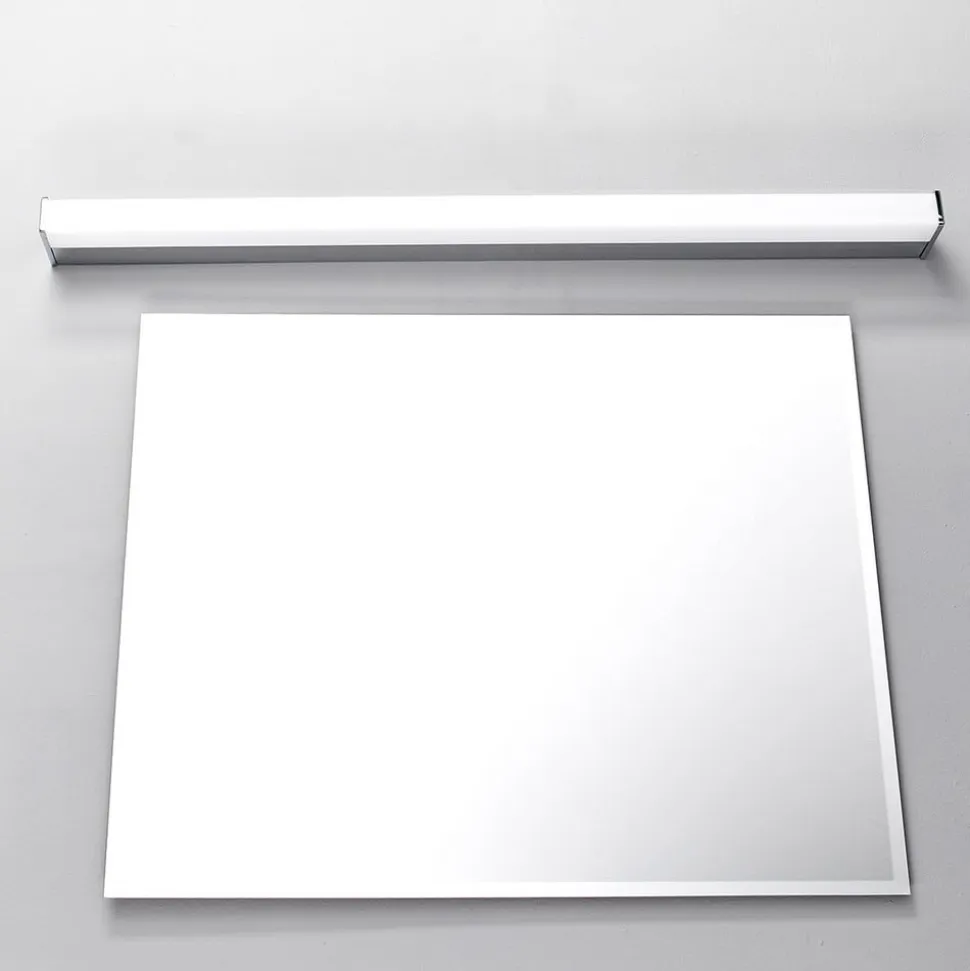 Lindby LED-væglampe Philippa, kantet, 89 cm, krom, IP44