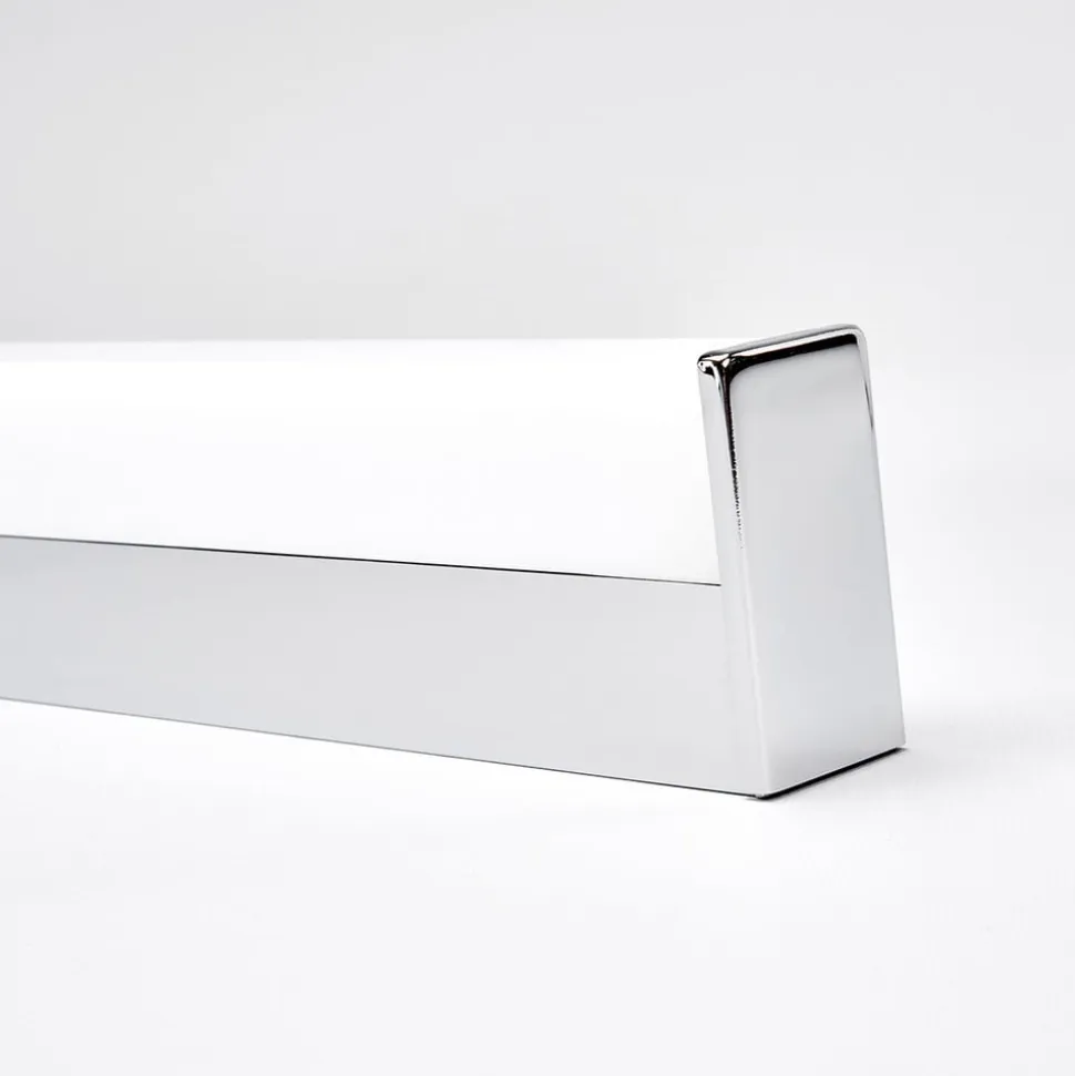 Lindby LED-væglampe Philippa, kantet, 89 cm, krom, IP44