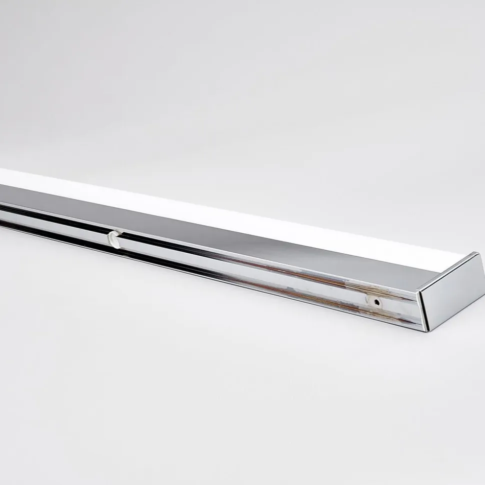 Lindby LED-væglampe Philippa, kantet, 89 cm, krom, IP44
