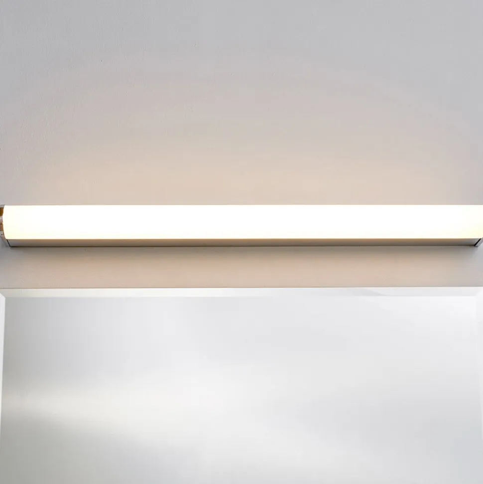 Lindby LED-væglampe Philippa, afrundet, 58 cm, krom, IP44