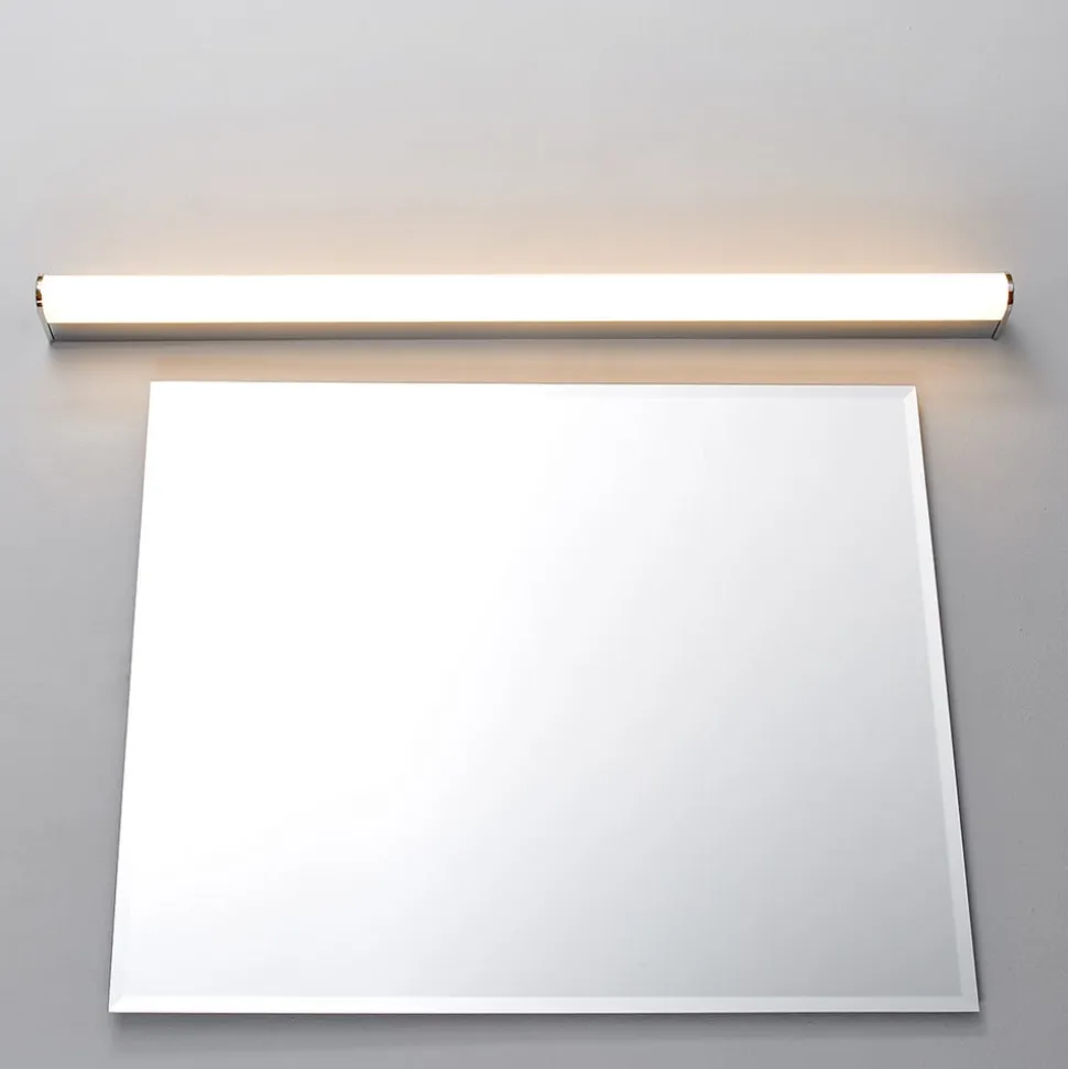 Lindby LED-væglampe Philippa, afrundet, 88 cm, krom, IP44