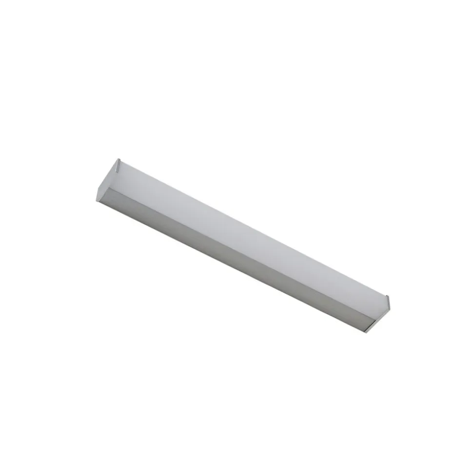 Lindby LED-væglampe Philippa, kantet, 59 cm, aluminiumsfarvet, IP44