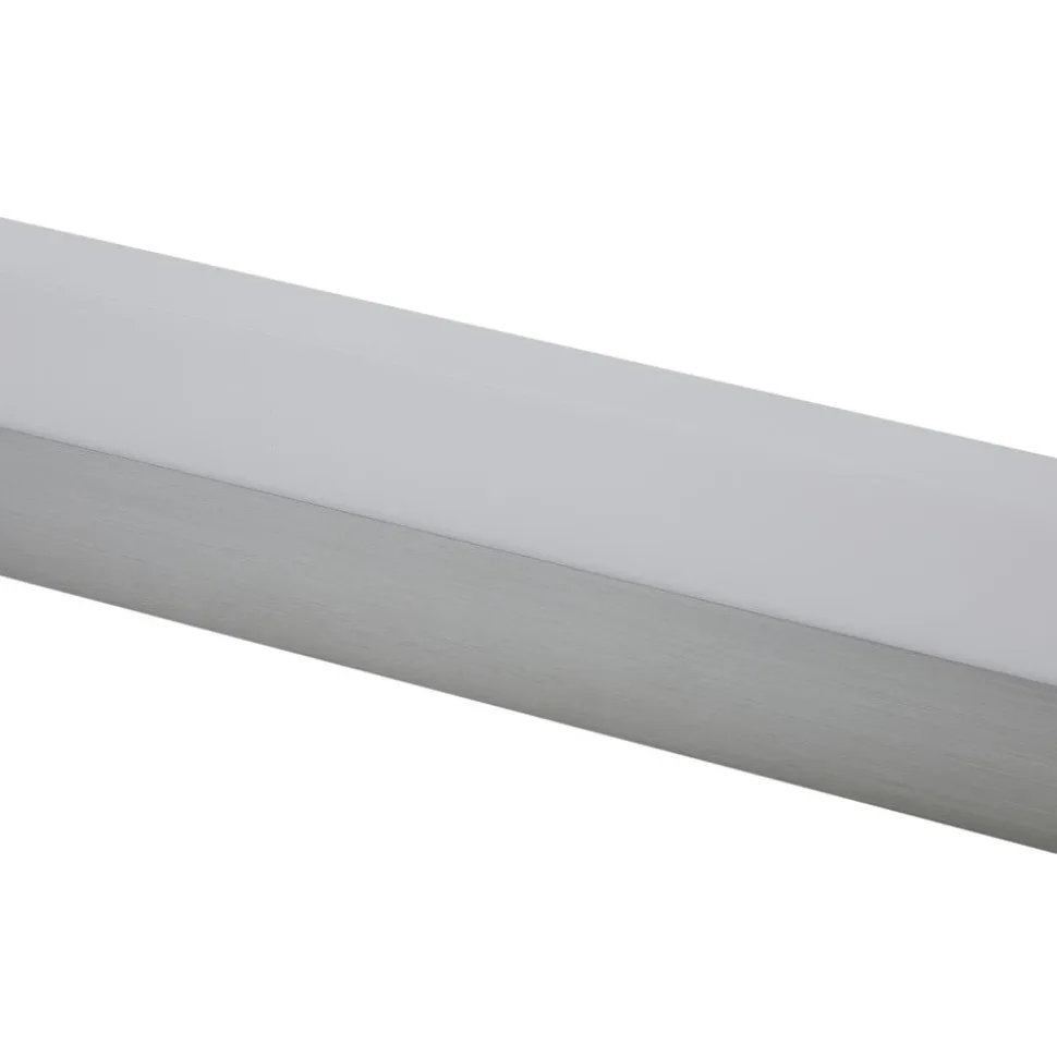 Lindby LED-væglampe Philippa, kantet, 59 cm, aluminiumsfarvet, IP44