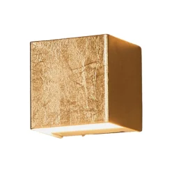 Lindby LED-væglampe Quentin, 9 cm bred, guldfarvet, metal