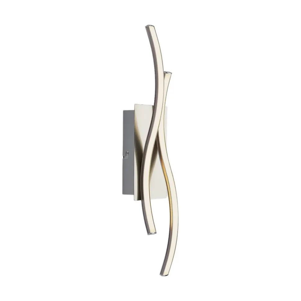 Lindby LED-væglampe Safia, 45 cm, nikkelfarvet, metal