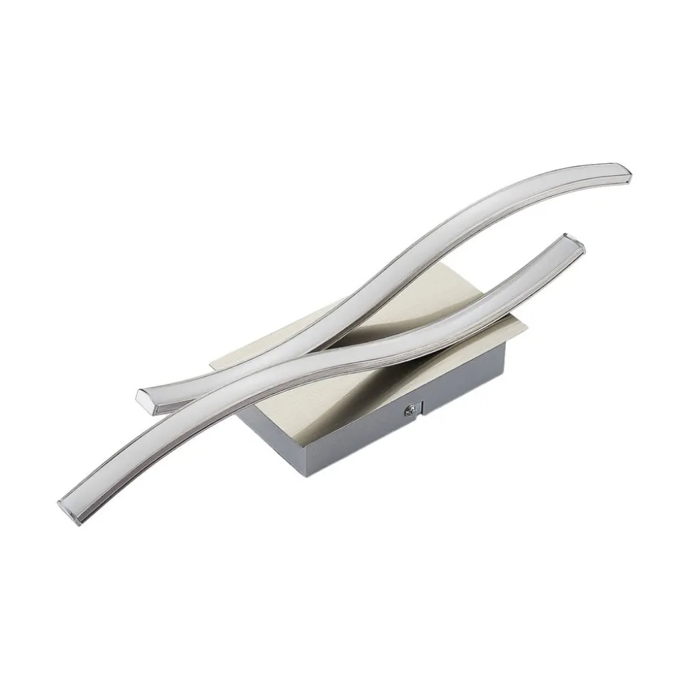 Lindby LED-væglampe Safia, 45 cm, nikkelfarvet, metal