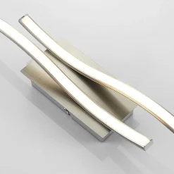 Lindby LED-væglampe Safia, 45 cm, nikkelfarvet, metal