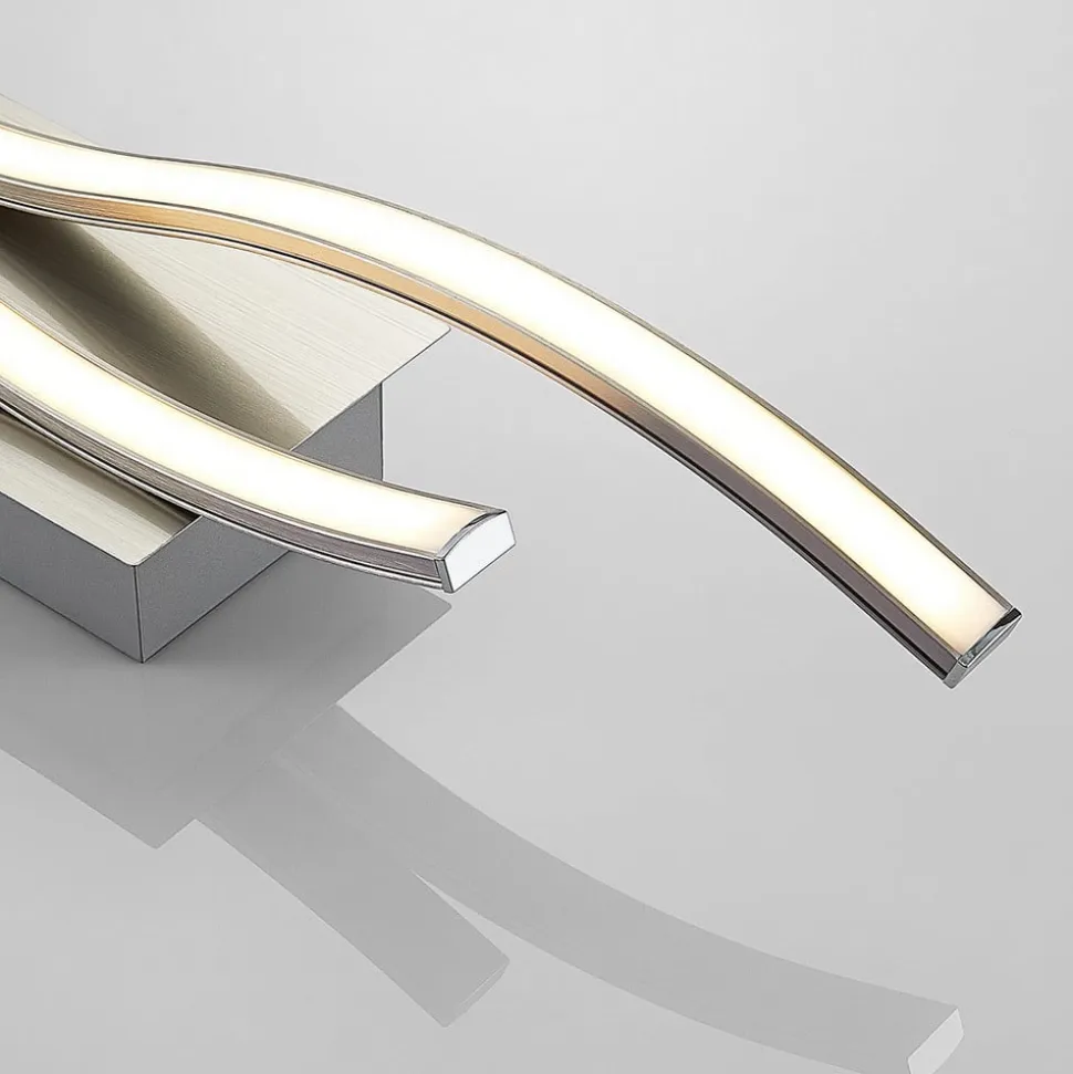 Lindby LED-væglampe Safia, 45 cm, nikkelfarvet, metal