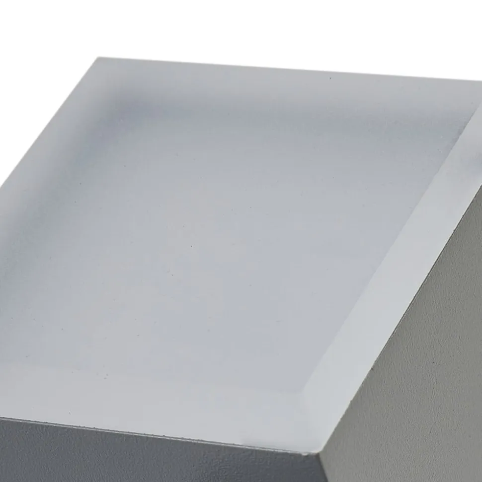 Lindby LED-væglampe Sally, 22 cm, grå, IP54, sensor