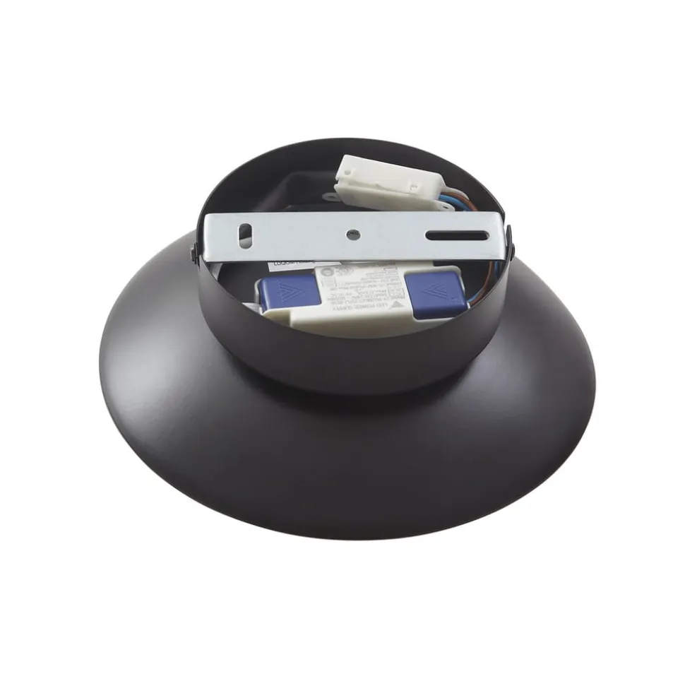 Lindby LED-væglampe Tiama, metal, sort/guld, Ø 20 cm