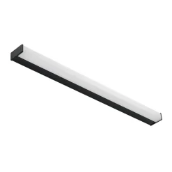 Lindby LED-væglampe til badeværelset Ulisan, 89 cm, sort, kantet