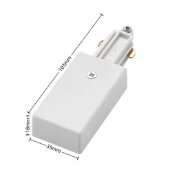 Lindby Linaro end feed, hvid, 1-faset system