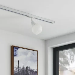 Lindby Linaro skinnespot, E14, hvid, Ø 10 cm, 1-faset