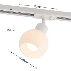 Lindby Linaro skinnespot, E14, hvid, Ø 10 cm, 1-faset