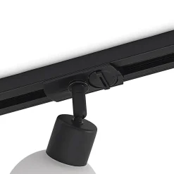 Lindby Linaro skinnespot, E14, sort, Ø 10 cm, 1-faset