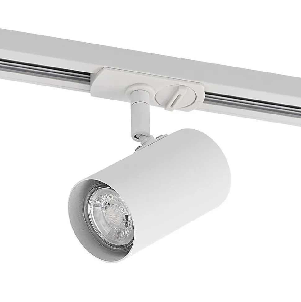 Lindby Linaro skinnespot, GU10, Ø 6 cm, hvid, 1-faset