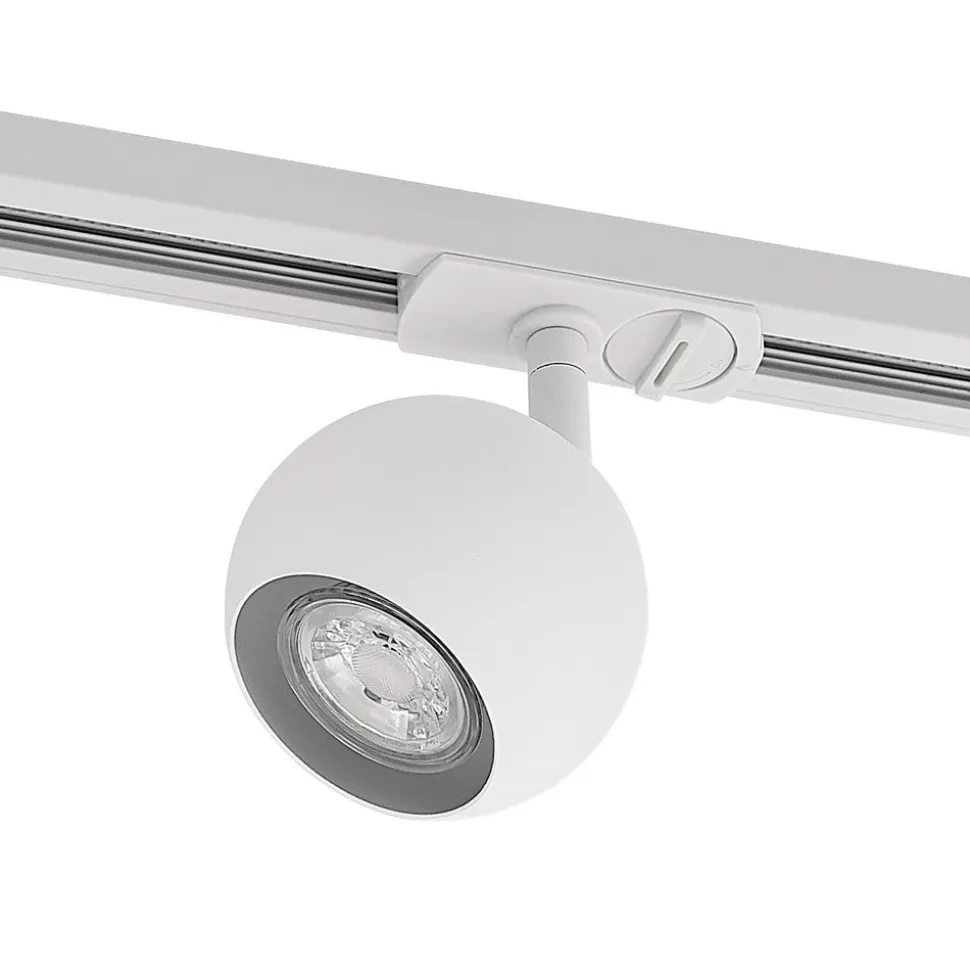 Lindby Linaro skinnespot, GU10, Ø 9 cm, hvid, 1-faset
