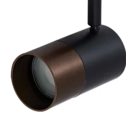 Lindby Linaro skinnespot, GU10, Ø 6 cm, sort/brun