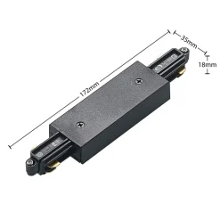 Lindby Linaro skinnesystem, GU10, 4 lyskilder, sort, Ø 9 cm