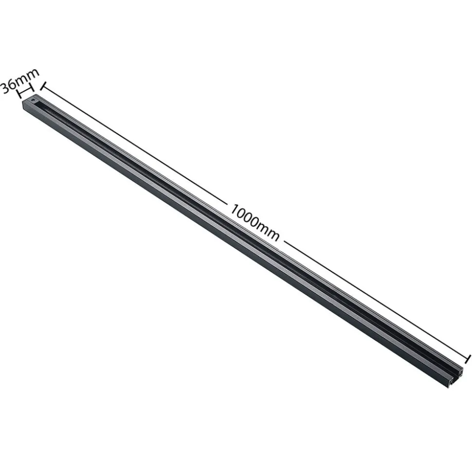 Lindby Linaro strømskinne, 1 m, sort, 1-fase skinne